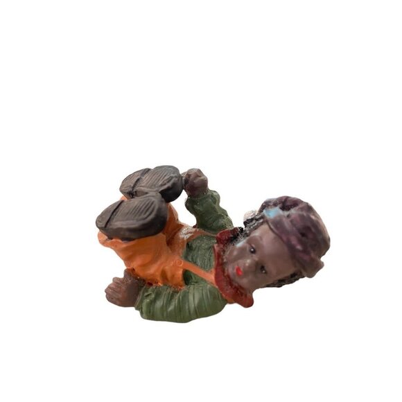 1999 Resin Clown Baby Figurine Orange Overalls 2" Brown Skin - Picture 10 of 10